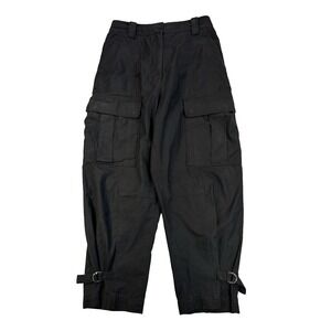 3.1 Phillip Lim Women's 6 Black Utility Cargo Trousers Relaxed Urban Streetwear